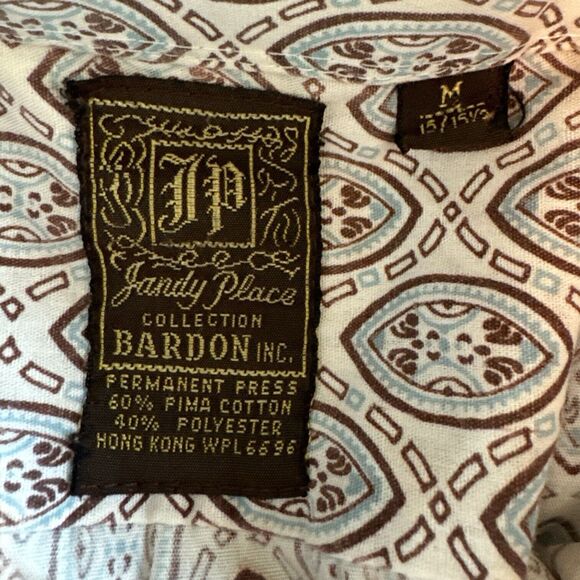 VTG Jandy Place Bardon Big Collar Disco Shirt Men’s M Tribal Paisley - Picture 6 of 6